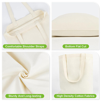 Sac fourre-tout en toile personnalisé avec poignée, toile de coton réutilisable, sac fourre-tout pour les courses, sac fourre-tout vierge pour la promotion publicitaire