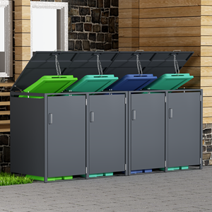 쓰레기통 상자 야외 아연 도금 강철 휠리빈 상자 튼튼한 쓰레기통 저장 산업 쓰레기는 정원 안뜰을위한 흘려 보낼 수 있습니다 - Product Image 3