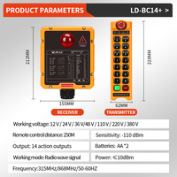 Control Remoto Industrial LD-BC14+ con Transmisión de Señal Bidireccional de 24V para Grúas, Fabricante de PLC, Controles Remotos Metálicos