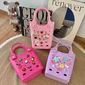 Outdoor Travel <b>Beach</b> Bags Simple Plain Color Handbags Waterproof EVA Holes Bag - Product Image 4