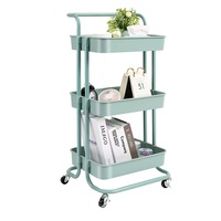 Chariot de rangement pour articles ménagers Chariot de cuisine mobile Étagère multicouche en plastique pour snacks et aliments avec roues