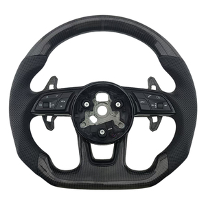 หนังคาร์บอนไฟเบอร์แบบเจาะรู สำหรับพวงมาลัยรถยนต์ออดี้ รุ่น A3 A4 A4L A5 A7L A8 Q5 Q7 B9 A6 R8 ขายดี คุณภาพเยี่ยม - Product Image 1