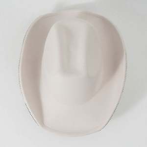 Sombrero de Lujo para Boda, Fiesta de Mardi Gras, Sombrero de Vaquero Occidental, Sombrero de Jazz con Borlas de Diamantes de Imitación, Sombrero de Vaquero Blanco - Product Image 2
