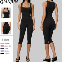 Combinaison de yoga ajustée effet seconde peau pour femme avec logo personnalisé, haute élasticité, séchage rapide, tenue de sport une pièce extensible dans les 4 sens