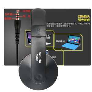 Casque audio circum-auriculaire Salar A500i avec micro pour ordinateur portable, connexion à un seul port - Product Image 3