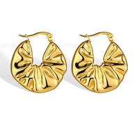Boucles d'oreilles créoles tendance en argent sterling 925 plaqué or 18 carats et rhodium, texture fine, certifiées, pour mariages et soirées