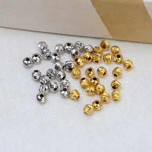 S925 Silver Wire Small Tube Straight Tube Beads Gold Beads Baroque Bracelet DIY Handmade Material Accessory New Jewelry <b>Spacers</b> - Product Image 4