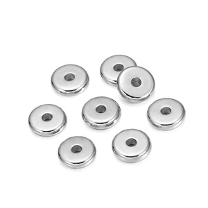 Flat Round Disc Spacer <b>Beads</b> 8mm Gold And <b>Silver</b> Plated For Bracelet Making Jewelry Findings Components - Product Image 5