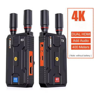 4K 400 м/1300FT двойной выход беспроводной видеопередатчик и приемник для наружных мероприятий футбол прямой трансляции Крытый пропуск стены - Product Image 2