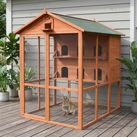 Cage à oiseaux en bois spacieuse pour l'extérieur avec une construction solide pour les pigeons, les perroquets, les petits animaux - Élevage et repos sécurisé