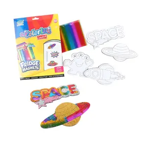 Benutzer definierte Kühlschrank Magnet folie Kunst Spielzeug für Kinder schälen und kleben funkelnde Folie Kunst