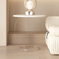 Table basse suspendue en acrylique de style italien, luxe léger, moderne, pour petit appartement, table d'appoint simple de designer, meubles de salon