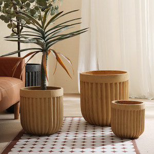 <span class=keywords><strong>Vaso</strong></span> da Pavimento Minimalista in Ossido di Magnesio a Righe, Grande <span class=keywords><strong>Vaso</strong></span> per Piante da Interno per Soggiorni, Stile Wabi-Sabi - Product Image 6