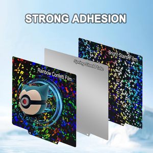Plaque d'impression holographique PEF+PEY 235x235mm pour Adventurer AD5X/5M/5M <span class=keywords><strong>Pro</strong></span> <span class=keywords><strong>Ender</strong></span> <span class=keywords><strong>3</strong></span>, lit d'impression magnétique en acier à ressort Confetti Arc-en-ciel - Product Image 3