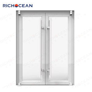 Cadre automatique en alliage d'aluminium Porte à charnière isolée à <span class=keywords><strong>double</strong></span> <span class=keywords><strong>vitrage</strong></span> Centre commercial Supermarché Entrée Portes à battant françaises - Product Image 2