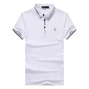 En kaliteli ve sıcak satış adam moda pamuk düz yaka Polo kısa kollu tişört _ 149 # beyaz