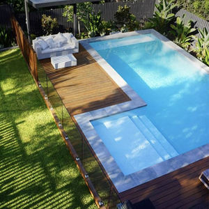 Custom Sun Bronceado Terraza Enground Gran Piscina Villa Casa Hotel Prefabricado Fibra de vidrio Obtener <span class=keywords><strong>Piscinas</strong></span> en Venta - Product Image 3