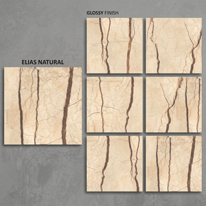 Azulejos de Porcelana Esmaltada con Aspecto de Mármol Marrón Vistaar, Diseño Interior Moderno, 80x80cm, Cerámica - Product Image 3