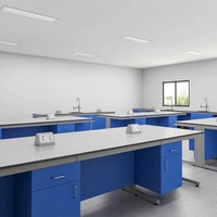 Table de laboratoire en acier moderne, banc de laboratoire sur mesure pour l'école et l'hôpital