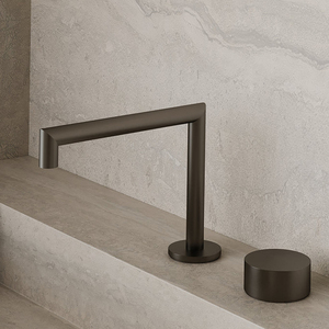 Modern Stainless Steel Single-Handle Basin Tap <b>Deck</b> Mounted Hot Cold Water Matte Black Mixer Sink Tap Ceramic Core-ZY-B736B - Product Image 4