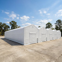 Tente d'entrepôt modulaire à 5 baies connectées, robuste, avec structure en acier galvanisé, imperméable, grande taille, pour extérieur, abri de stationnement industriel