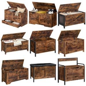 Caja de Almacenamiento Industrial al por Mayor, Camión de Almacenamiento de Madera Rústica Marrón, Caja de Almacenamiento de <span class=keywords><strong>Ropa</strong></span> de Madera Vintage, Banco de Almacenamiento Retro - Product Image 6