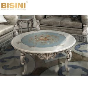 Ensemble de canapé 4 places de luxe opulent de style baroque italien, rembourré, avec détails de couronne sculptés à la main, table ronde assortie avec incrustations de coquillages - Product Image 4