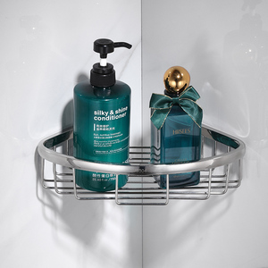 Étagère de douche ronde à double niveau en métal avec crochets pour l'organisation du rangement dans la salle de bain, design moderne et étanche - Product Image 3