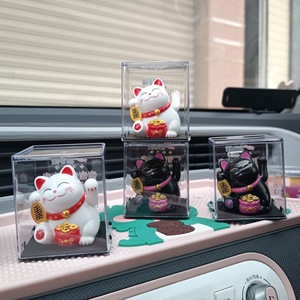 Nouveau produit 2 pouces Couple cadeau décorations de voiture articles Mini <span class=keywords><strong>Maneki</strong></span> <span class=keywords><strong>Neko</strong></span> japonais énergie <span class=keywords><strong>solaire</strong></span> chat chanceux - Product Image 4