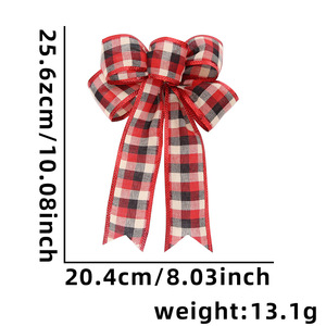 Ensemble de 6 nœuds de Noël en velours rouge pour la décoration de l'arbre de Noël, de la couronne et des cadeaux - Product Image 6