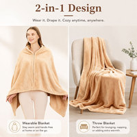 Großhandel Maßgefertigter Weicher Gemütlicher Flanell-Poncho Warmer Büro-Schal Umhang Cape Tragbare Kapuzen-Decke 2 in 1