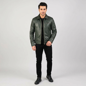 Fashion <b>Men's</b> Vintage Style Cow Skin Genuine <b>Leather</b> <b>Jacket</b> Autumn Pakistan - Product Image 1