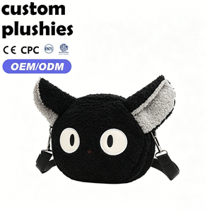 Nuevo Producto: Bolso Bandolera de Felpa Suave con Diseño de Gato, Ojos Bordados y Orejas Grandes, Souvenir para Amigos o Familiares - Product Image 2