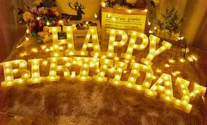 22cm alfabeto tendone lettera luce buon compleanno bambino sposami ti amo LED luce per la decorazione della festa di nozze - Product Image 2
