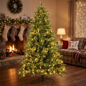 <span class=keywords><strong>Albero</strong></span> di Natale Artificiale in <span class=keywords><strong>Pino</strong></span> con Luci LED e Rami in PVC Illuminati, Decorazione Festiva per Esposizioni Commerciali e Centri Commerciali - Product Image 1