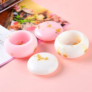 <span class=keywords><strong>Kit</strong></span> de moules en résine de silicone époxy avec couvercle bouteille de stockage de pot de pouding et moule de bougeoir en cristal pour bricolage moulage d'art en résine - Product Image 1