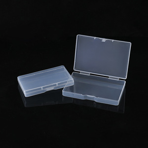 Caja de almacenamiento de plástico rectangular transparente, 10,6x7,3x1,8 cm, con tapa para tarjetas y artículos pequeños, organizador de oficina - Product Image 5