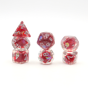 Dados personalizados, juego de dados rojos raros de la suerte, 7 piezas, mini dados rpg - Product Image 3