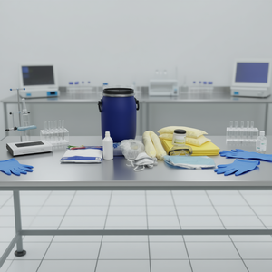 Kit anti-déversement pour liquides biologiques, conteneur cylindrique, ensemble de nettoyage de sécurité médicale - Product Image 3
