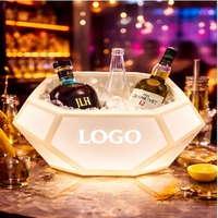 Seau à glace LED 6 litres, porte-boissons robuste pour bar et mariage