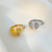 Titane plaqué or 18 carats bague bijoux pour femmes joyas de acero inoxidable al por mayor nouvelle bague d'ouverture de fil