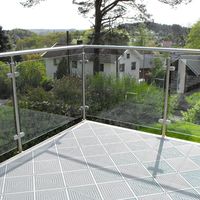 Kebil Garde-corps modernes en acier inoxydable et verre pour balcon et escalier, poteaux de garde-corps à colonne pour installation DIY