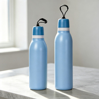 Bouteille d'eau réutilisable de 18 oz et 24 oz avec sangle de transport, gobelet en acier inoxydable à double paroi isolé, sans BPA, gourde de voyage pour la salle de sport