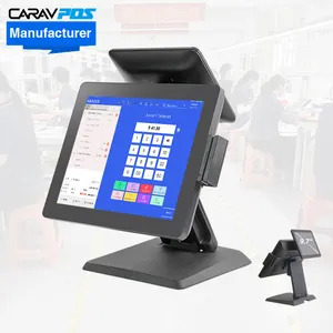 2022 New Designed 15 Inch Pos Machine Model All In One Dual Screen Pos System