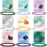 Bracelet en pierres de guérison en cristal de 6 mm, bracelet en pierres précieuses, bracelet en cristal perlé, richesse et succès, bijoux élastiques pour femmes, cadeau