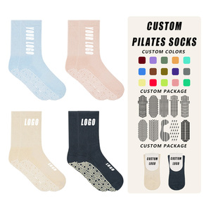 Cao Đàn Hồi Cao Cấp Tùy Chỉnh Crew Yoga Vớ Thoải Mái Phù Hợp Với Pilates Vớ Cho Mùa Thu Dệt Kim Grip Vớ - Product Image 1