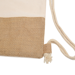 Sac à dos personnalisé avec cordon de serrage et base en jute naturelle pour le shopping et la plage, fond en jute réutilisable, sac à dos léger de haute qualité - Product Image 3