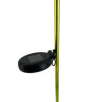 Lampe solaire étanche en métal jaune en forme de fleur avec globe en verre craquelé LED pour jardin, cour et allée extérieure