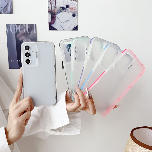 Frosted Clear Soft TPU Phone Case for Samsung Galaxy A36 A16 A06 A55 A35 A54 A34 A25 A23 A14 A13 A15 Colorful Frame Soft Cover