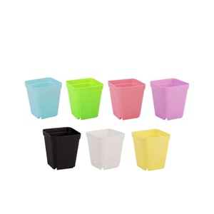 Pots à fleurs carrés en plastique colorés, en résine épaisse, pour plantes d'intérieur et d'extérieur, vente en gros FP2 - Product Image 4